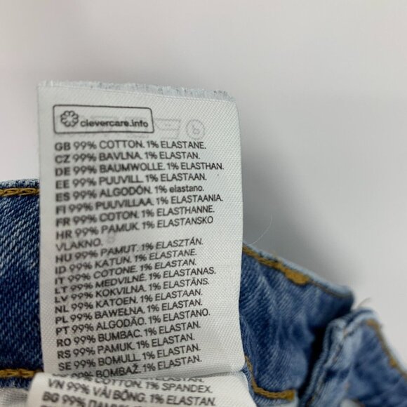 H&M Jeans Straight Leg Ankle Fray Hem Blue Denim Stretch - Picture 9 of 9
